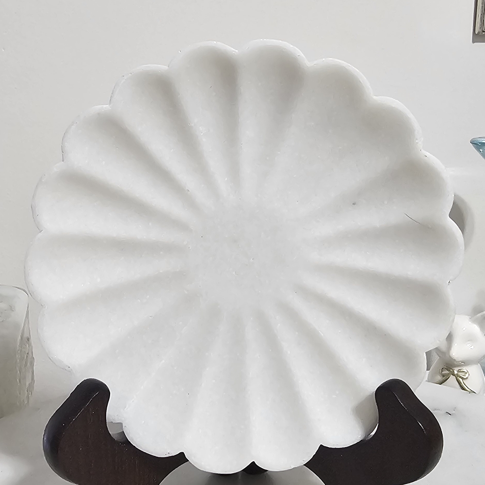 Scalloped White Decorative Plate